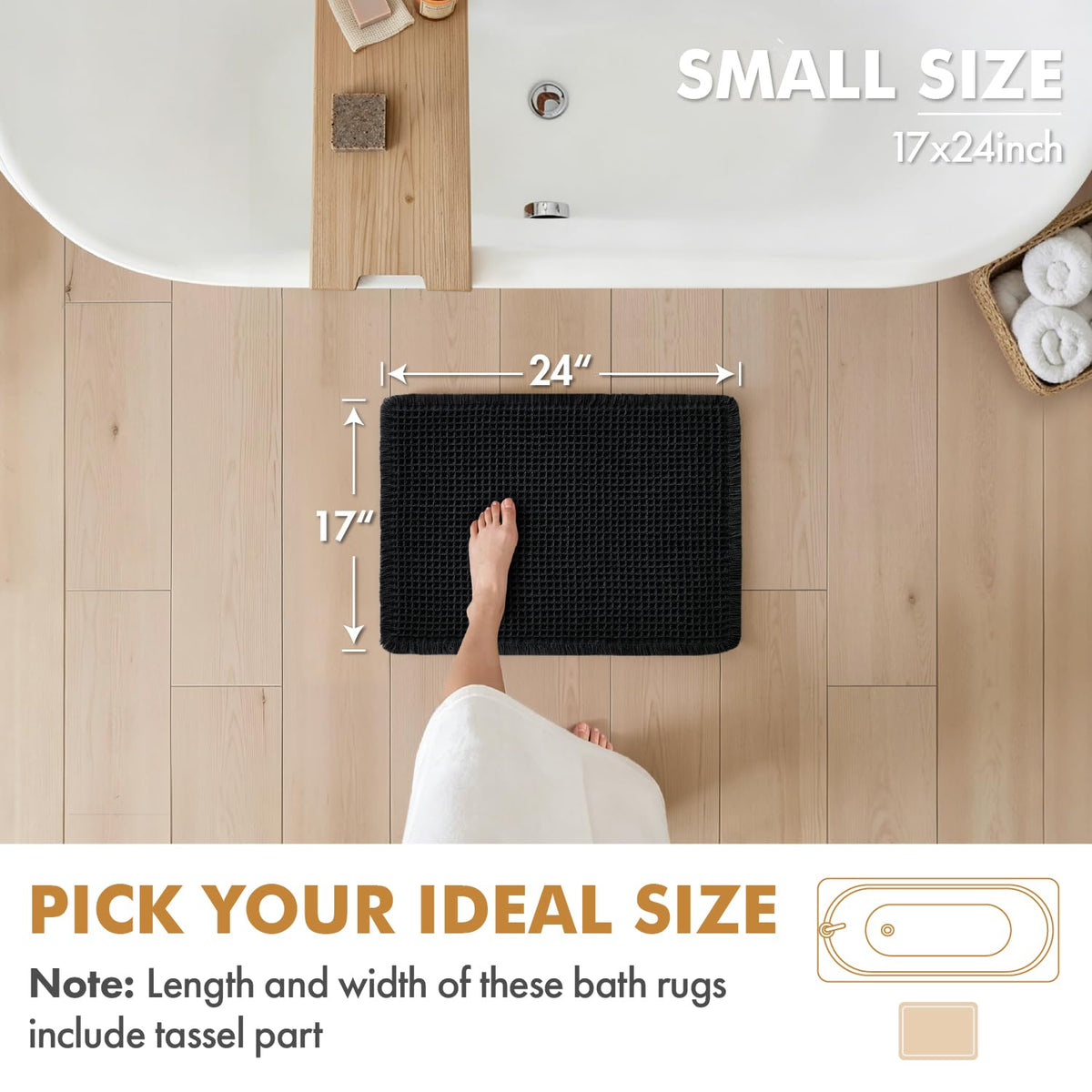 MIULEE ultra absorbent bath mats soaking up water to keep floors dry after showers