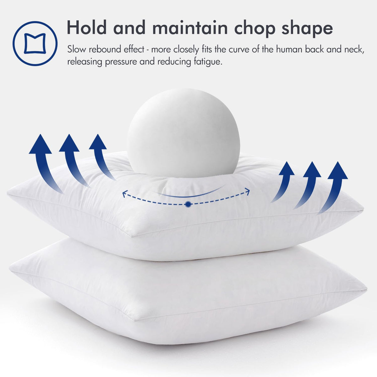 MIULEE pillow insert vacuum-sealed package ready to fluff
