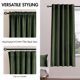 MIULEE Velvet Curtains offer 2-in-1 hanging options: rod pocket and back tab.