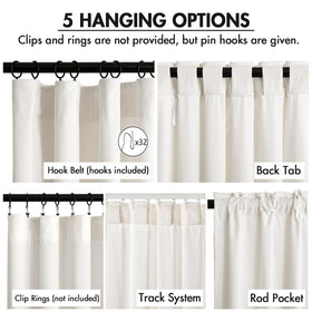 MIULEE velvet curtains two-panel set with hooks for quick, flexible hanging