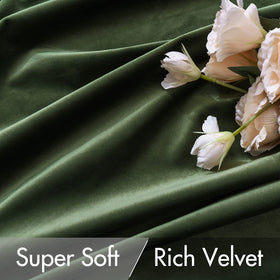 MIULEE velvet curtains olive green closeup fabric texture and softness