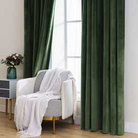 MIULEE velvet curtains olive green easy-care instructions highlight machine wash convenience