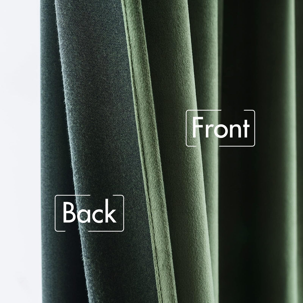 MIULEE velvet curtains olive green window ambience with quiet, energy-saving vibe
