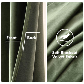 MIULEE olive green velvet curtains offer thermal insulation for year-round comfort.