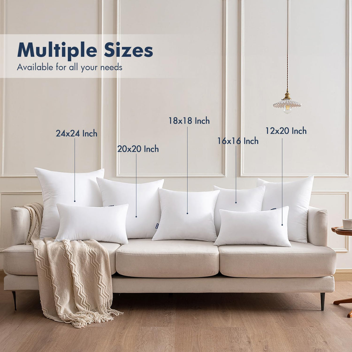 Close-up of MIULEE virgin filling showing plush, resilient microfiber for lasting comfort.