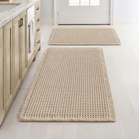 MIULEE waffle bath mat 17x24 in pale beige with plush texture and absorbent surface