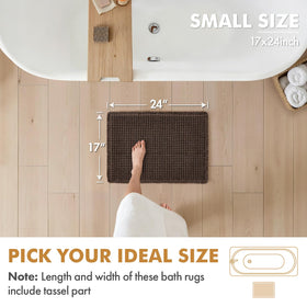 MIULEE waffle bath mat ultra-absorbent with 3D texture drains water quickly