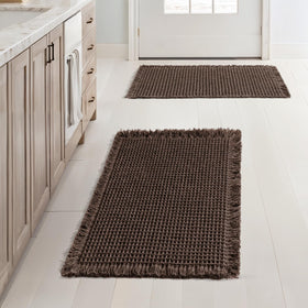 MIULEE waffle bath mats chocolate 17x24 inch; keeps feet dry and warm