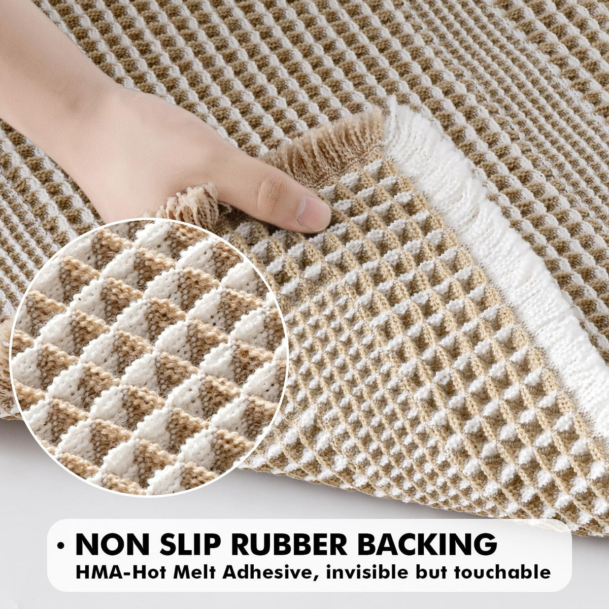MIULEE waffle bath mats 18x30 providing plush comfort underfoot.
