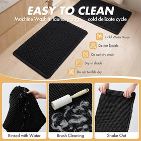 MIULEE waffle bath rugs set 2 machine washable for easy upkeep and quick freshening
