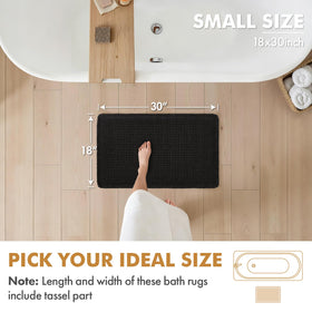 MIULEE waffle bath rugs set 2 non-slip backing enhances safety on smooth floors