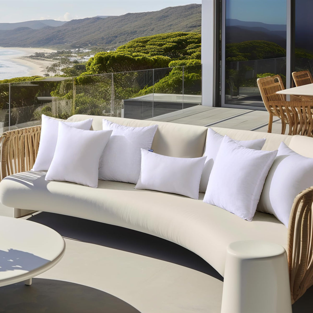 MIULEE waterproof cover for outdoor cushions helps keep seating dry.