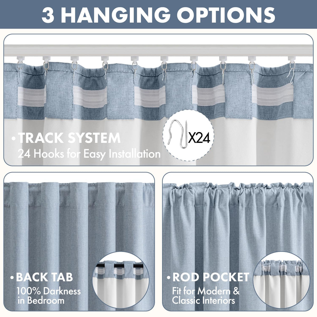 MIULEE white backing coating adds modern insulation and drape