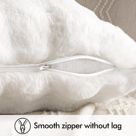 MIULEE white faux fur cushion for holiday decor and cozy nights.