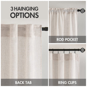 MIULEE white linen curtains back-tab design for a clean, adaptable mount.