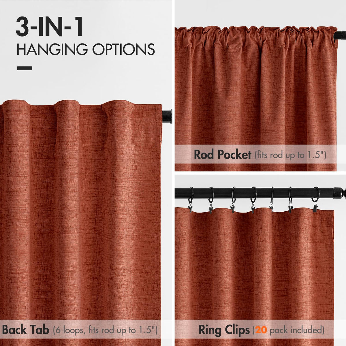 MIULEE wrinkle-resistant linen texture adds durable, elegant window styling.