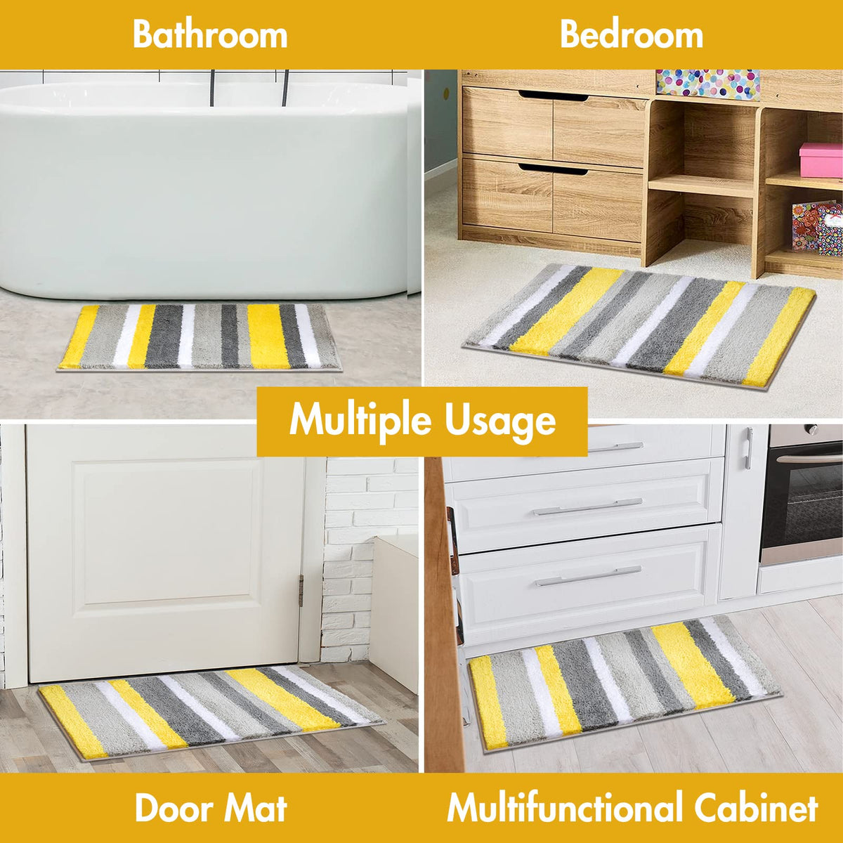 MIULEE highly absorbent microfiber bath mat helps keep floors dry.