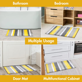 MIULEE highly absorbent microfiber bath mat helps keep floors dry.