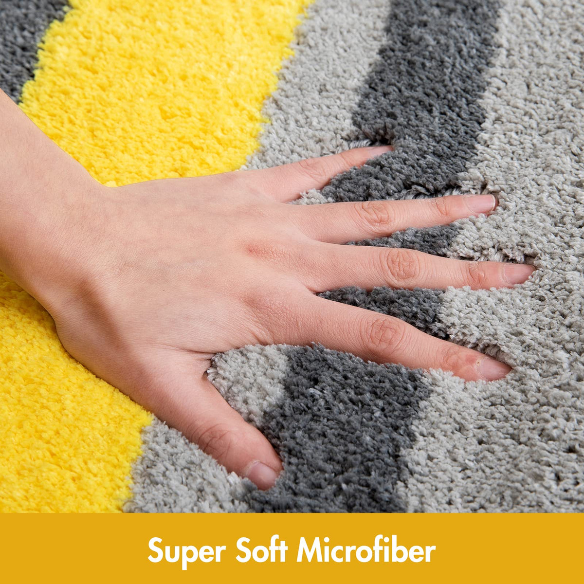 MIULEE bath rug with non-slip backing provides secure grip on smooth floors.