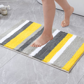 MIULEE versatile yellow grey rug; stylish decor for bathroom, kitchen, or entryway.