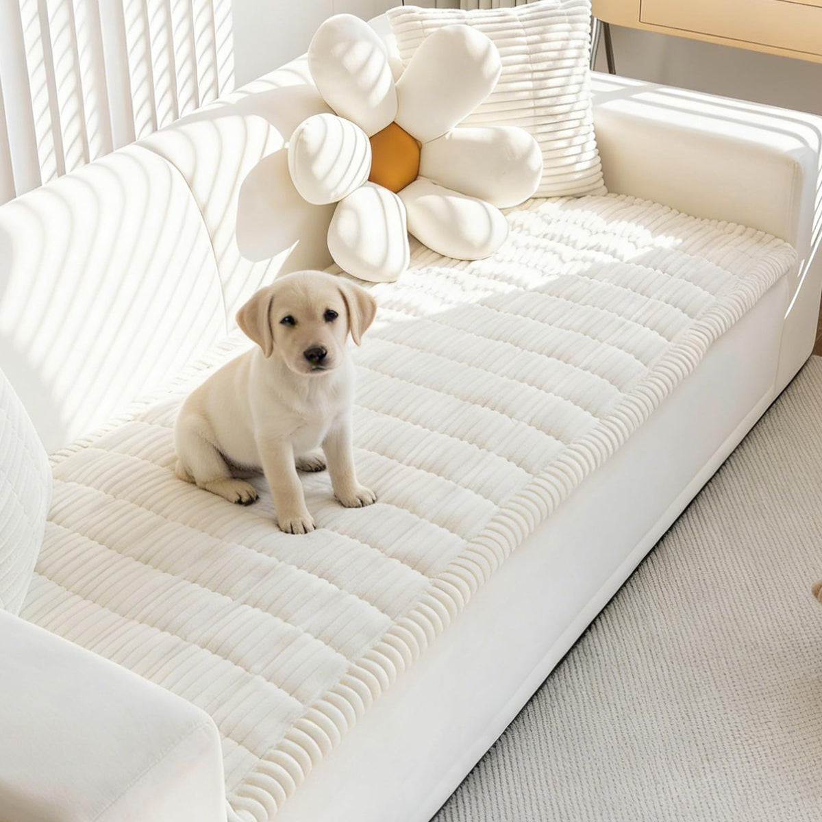 Mivnue pet couch cover with soft texture protects furniture from fur and spills.