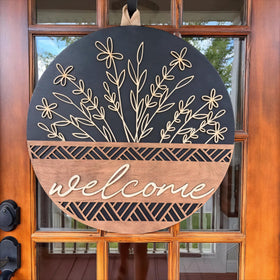 Miwcff 3D Welcome Sign for front door with a 12-inch display, enhances curb appeal.