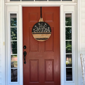 Miwcff rustic round wood wreath wall hanging adds farmhouse charm to entryways.