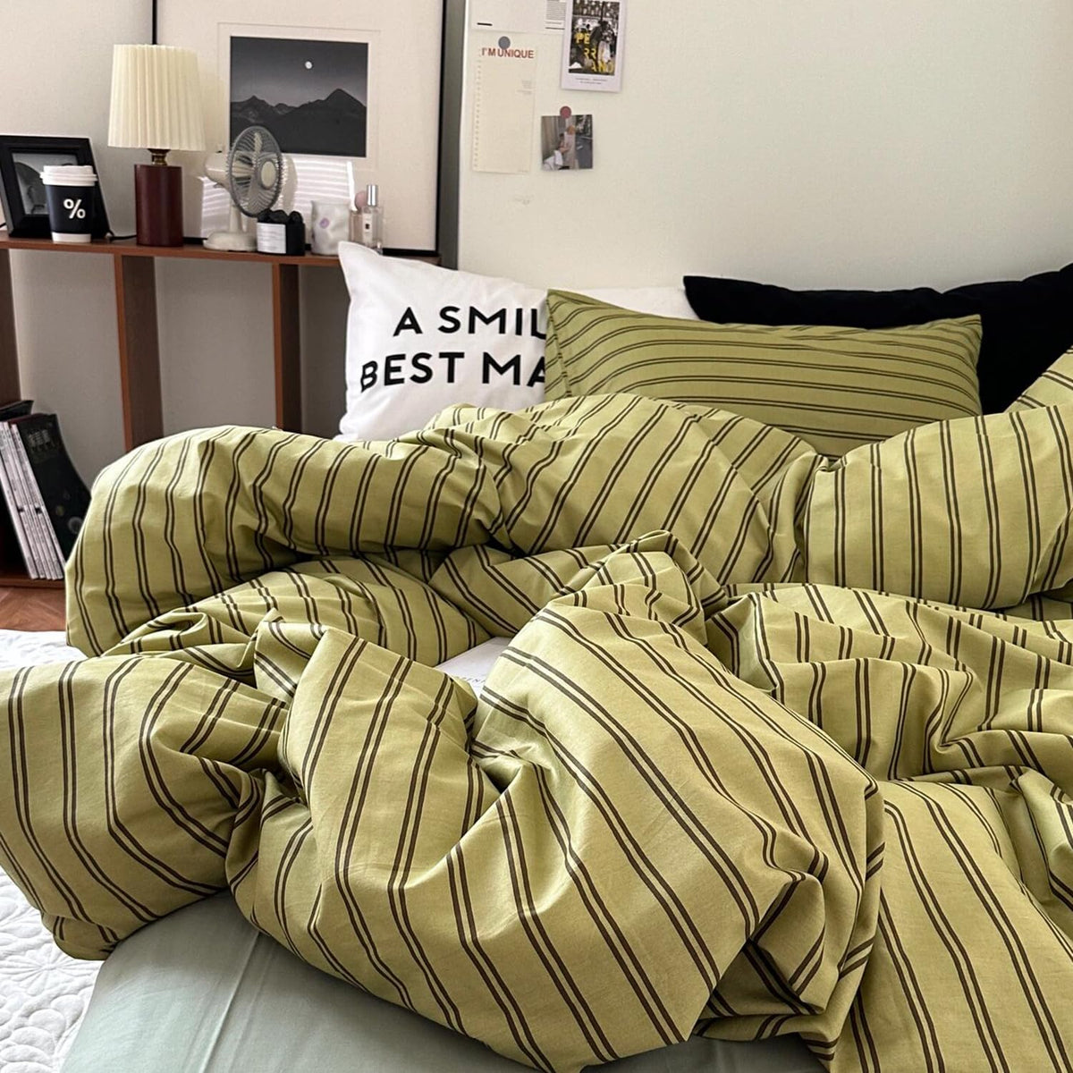 Mixinni pillowcases queen 2pc set complements the stripes with smooth, gentle pass-through.