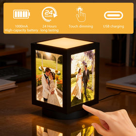 Mixoo wooden frame with 4x6 photos creating vintage ambience.