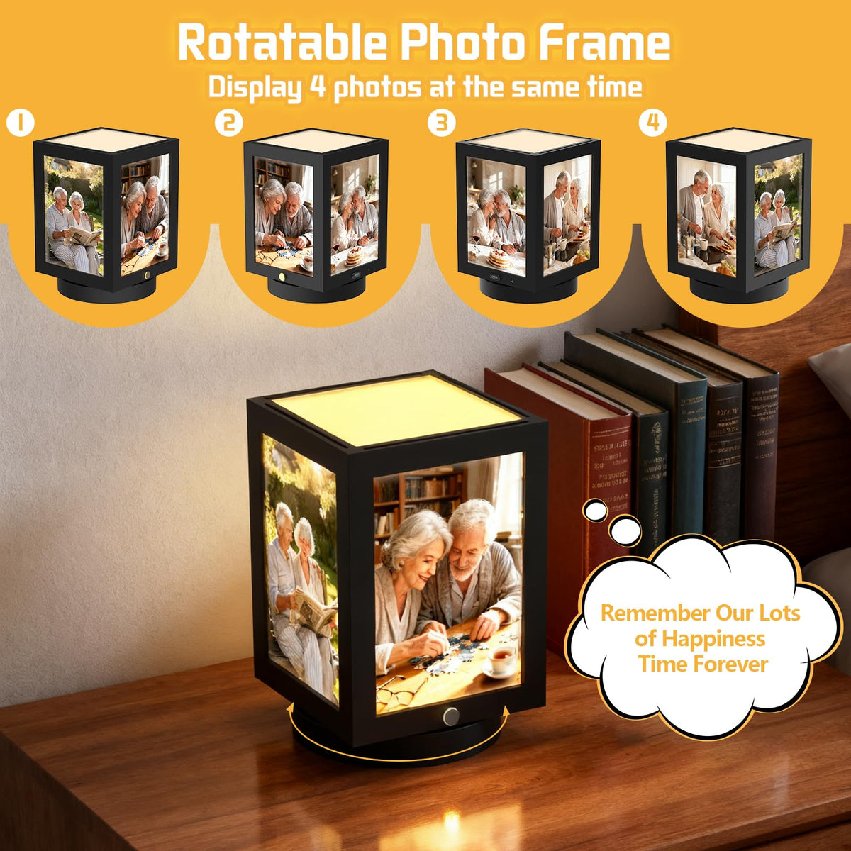 Mixoo nightstand decoration adds warm, cozy lighting.