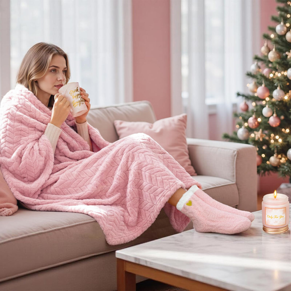 MIXVOVA rose-scented candle creates soothing ambiance in any room.