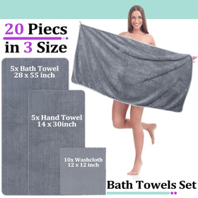 Mixweer five bath towels in bean paste color for coordinated decor.