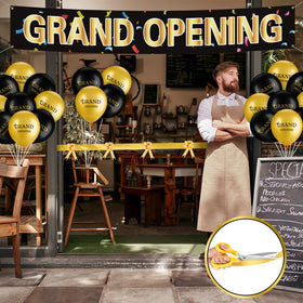 Mixweer ribbon-cutting scissors with yellow handle for precise opening moments