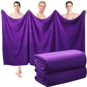 Mixweer oversized towel 40x80 inch in dark purple for spa use