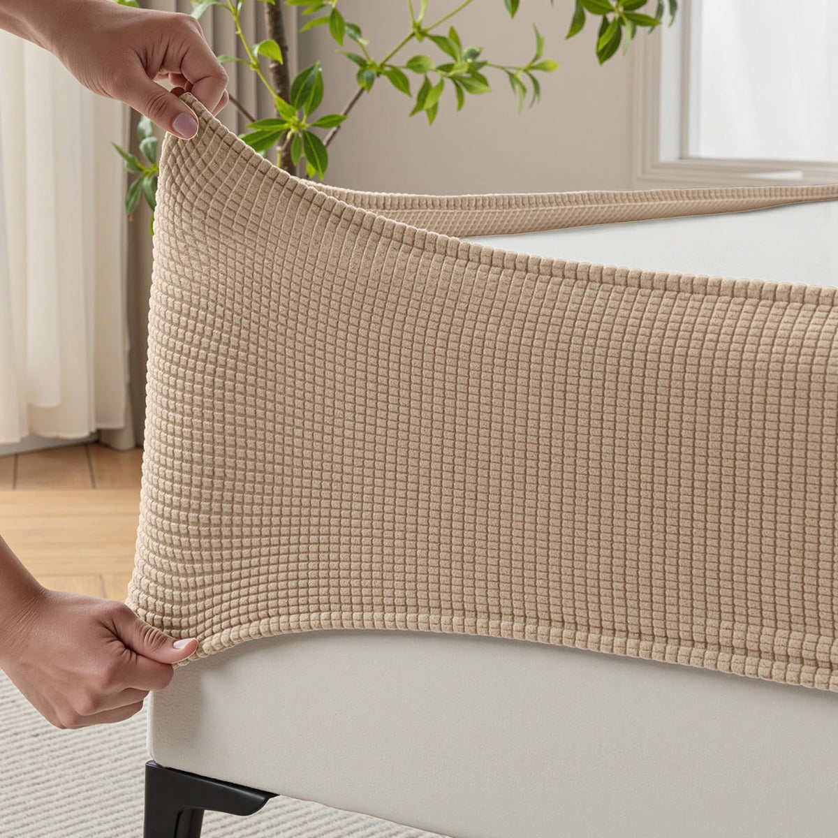 MIYE Jacquard texture closeup illustrating durable fabric resistant to wear