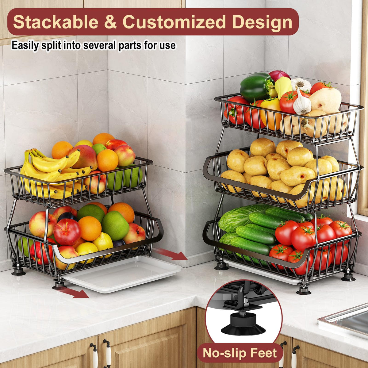 Miyawell countertop organization setup demonstrating compact storage solution.
