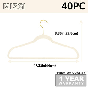 MIZGI hangers with 360-degree gold hooks for easy garment sorting