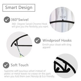 MIZGI Adult-size Velvet Hanger in a 60-pack for versatile closet organization