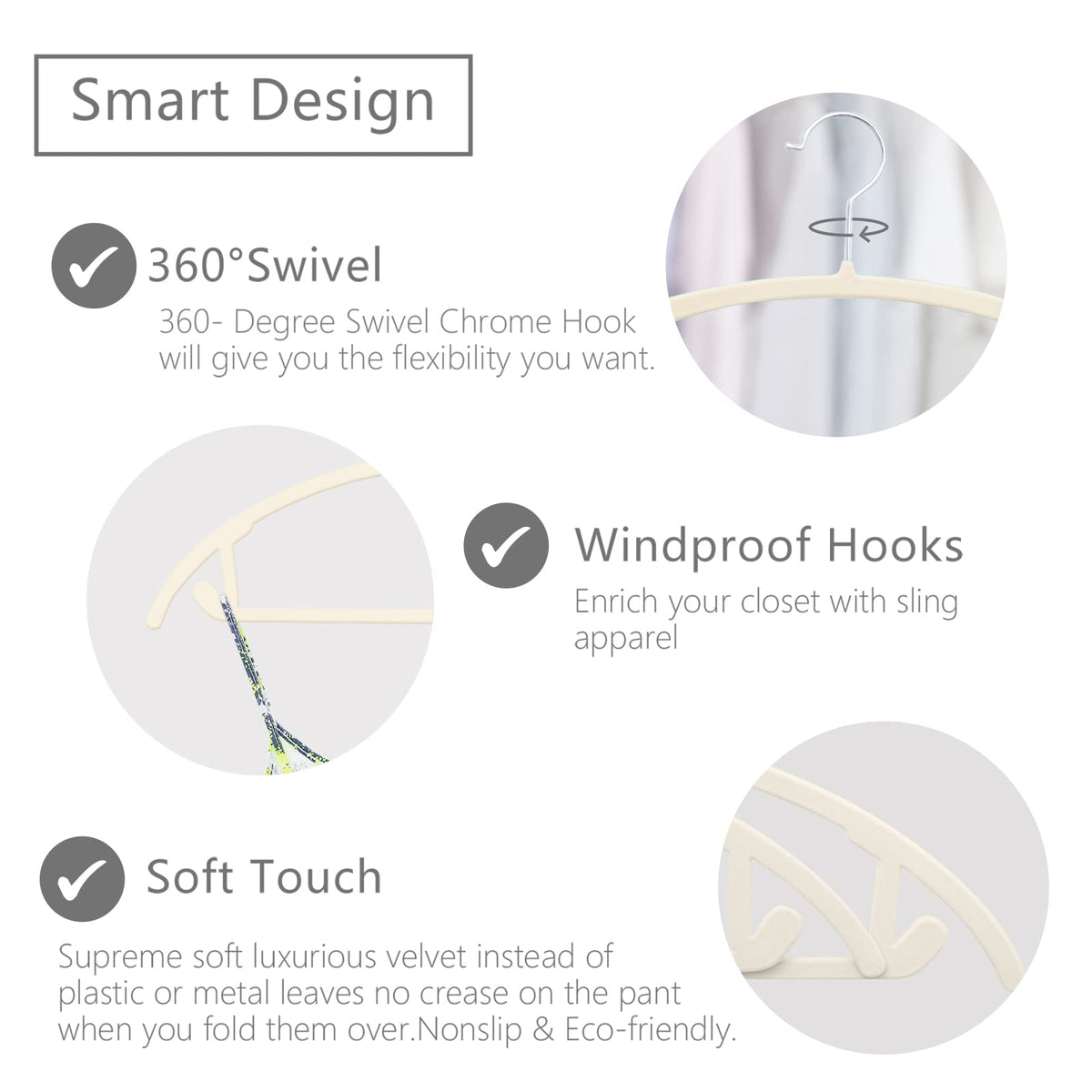 MIZGI chrome hook detail for sturdy, easy hanging.