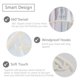 MIZGI chrome hooks 360-degree swivel enable easy sorting.