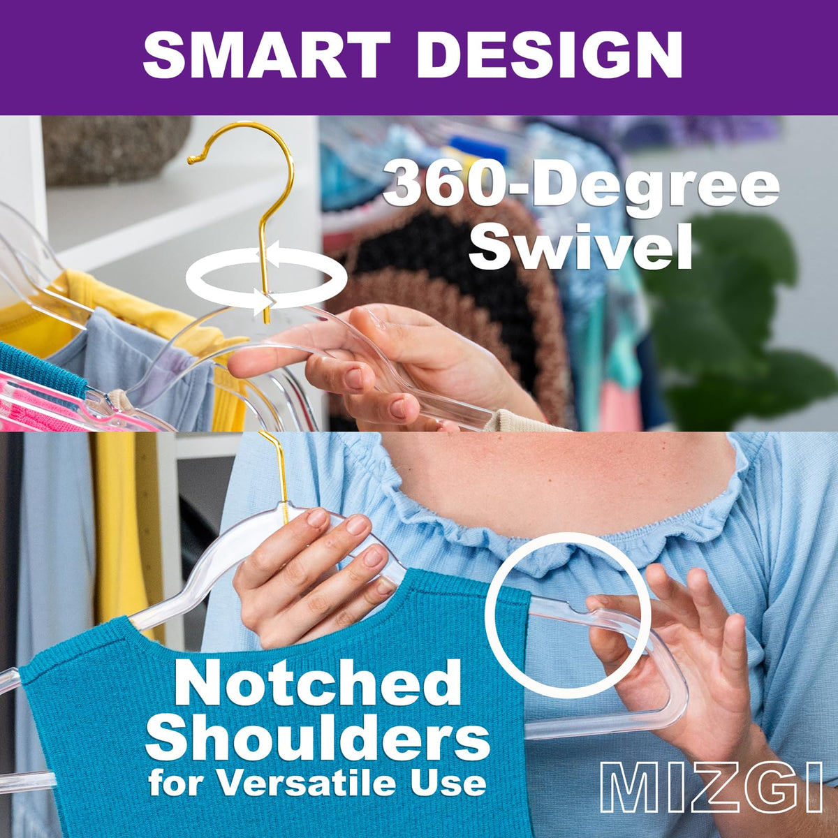 MIZGI dorm room essentials for tidy wardrobe organization.
