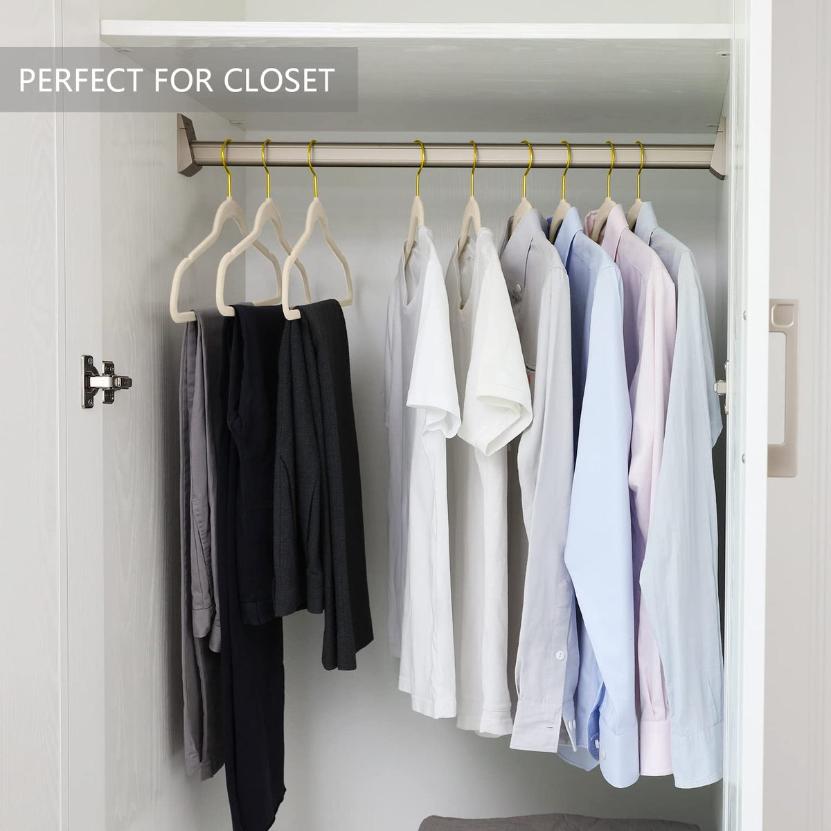 MIZGI dorm-room velvet hangers keep closets tidy.