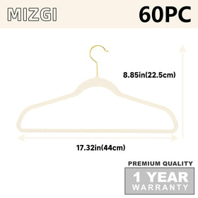 MIZGI Ivory Velvet Hangers dorm room essentials for compact rooms