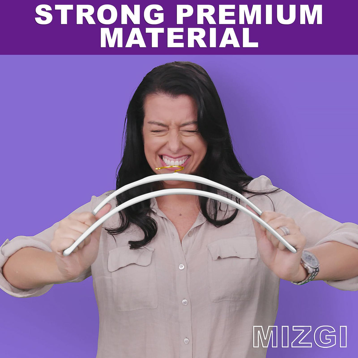 MIZGI hangers' slim design helps maximize closet space and organize garments efficiently.