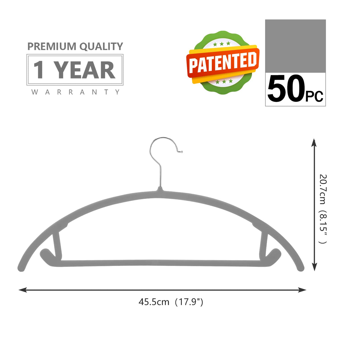 MIZGI Nonslip Velvet Hangers prevent slips and shoulder bumps.