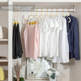 360-degree gold swivel hooks on MIZGI hangers for easy hanging from any angle