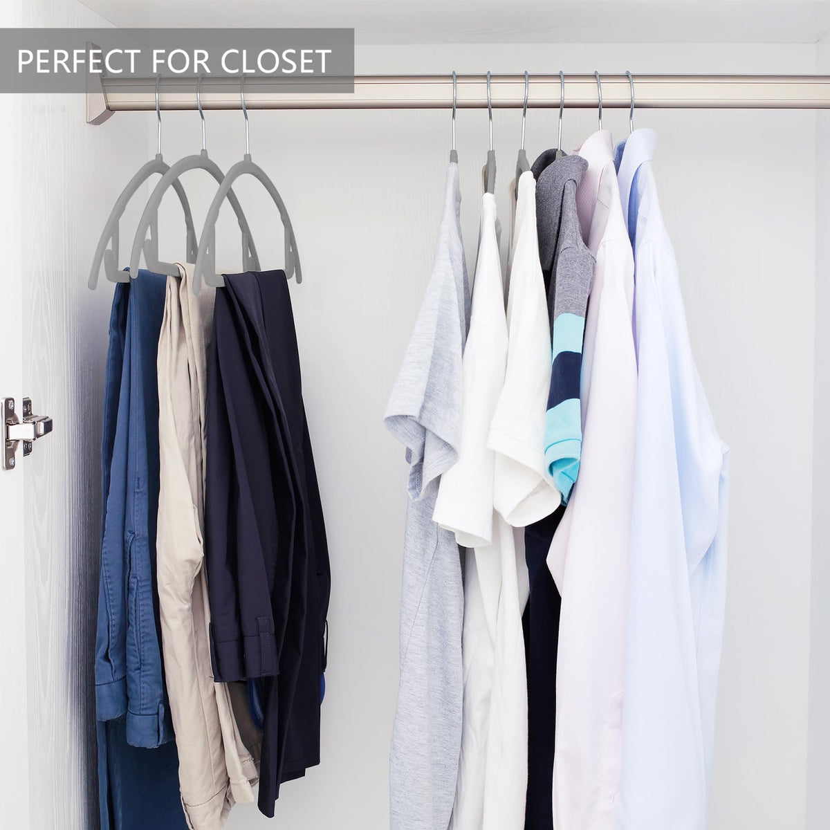 MIZGI premium 60-pack box provides durable hangers for a neat closet