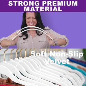 MIZGI velvet hangers slimline design frees closet space.