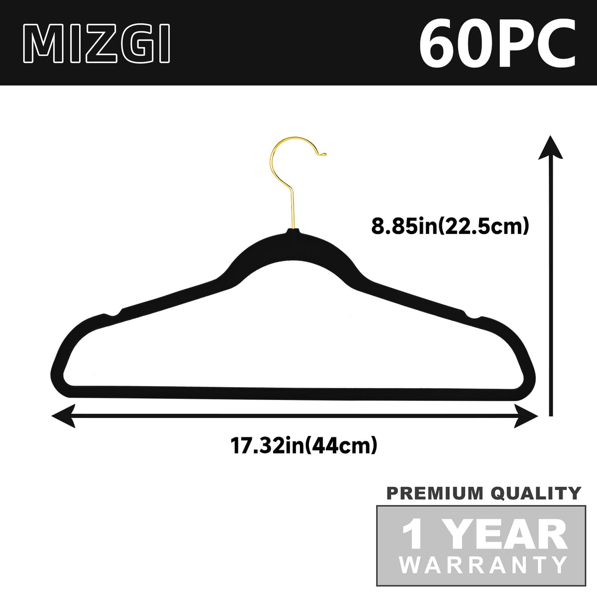 MIZGI dorm-room setup shows organized wardrobe with 60-piece value pack.