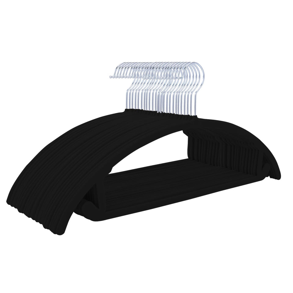 MIZGI Premium Velvet Hangers with shoulder-shape design for crease-free garments